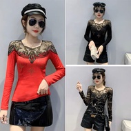 B99 New Blouse Fashion Hot Diamond Mesh T-shirt for Women