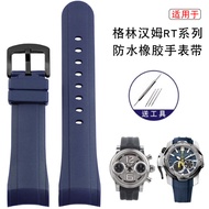 Blue Silicone Watchband for Graham Racing Timer Rubber Strap Compatible with Rtfte/RT Graham Race Ca