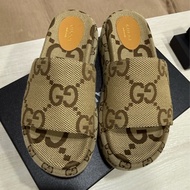 Gucci拖鞋 厚底拖鞋 增高拖鞋尺寸37  38.5可穿