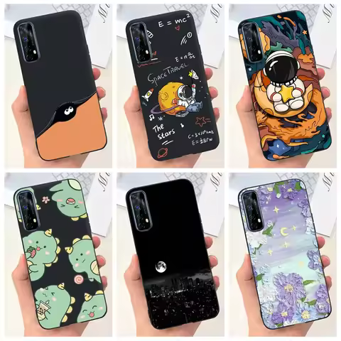 For Realme 7 Case Realme 7 5G Cover Lovely Astronaut Dinosaur Soft Silicone Funda For Realme 7 Pro R