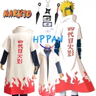 Kids&Adult naruto Fourth Hokage Namikaze Minato Naruto Uzumaki Cloak Robe White Cape Shuriken Protec