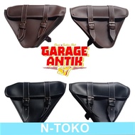 Tas samping Side bag motor custom Japstyle Chopper British segitiga Aksesoris Sparepart Motor Classi