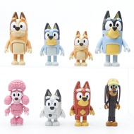 8PcsSet Cartoon Bluey Family Anime Figurine Action Figure Toys PVC Bluey Friends Model Dolls Kids Ch