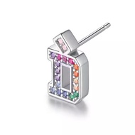 Dylan Wang Earrings Desirable Ear Studs Full Rhinestone Earrings 925 Silver Colorful Black Purple D 