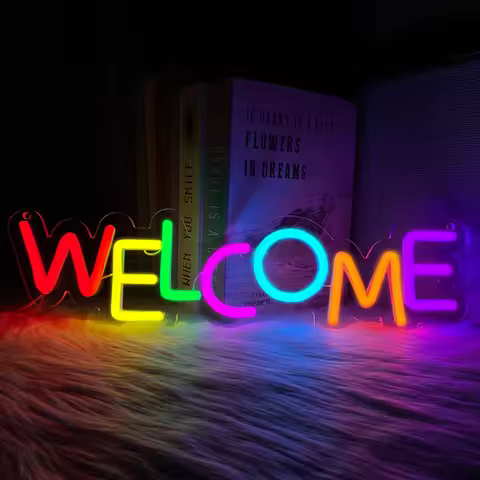 Welcome Neon Sign, Commercial Wall Lamp Usb Powered, Very Suitable For Restaurants, Salons, Bars, Co