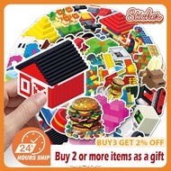 51PCS Building Blocks Lego Stickers DIY Phone Laptop Luggage Diary Decals Cartoon Graffiti Kid Toy