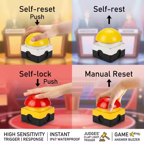 1Pcs Mushroom Button Self-Rest Switch Ball Pedal Hand Clap Judges Clap Light Trigger Button Waterpro