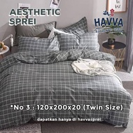 havva sprei - sprei aesthetic kasur spring bed &amp; kasur busa - no3(120x200x20) kotak abu