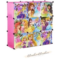 MENG SHOP 9Cube Children Cartoon Cabinet Wardrobe DIY Foldable Rack Cupboard Storage Cube Storage