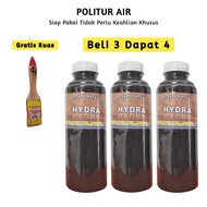 Cat Plitur Warna Coklat Hitam Kuning Murah Pelapis Kayu Bambu Rotan Triplek Lisplang GRC 250ml Hydra