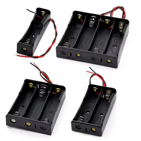 1 2 3 4 Slot 18650 Battery Storage Box Case with Wire Lead 18650 Battery Case Holder Black for 18650