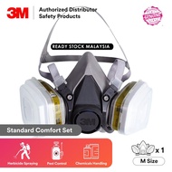 3M 6200 Respirator + 3M 6006 Multi Acid Gas/ Organic Vapor Cartridge - 7 Pieces Set [6200 + 6006 + 5