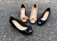 CG893- Giầy cao gót 3 phân thời trang mũi tròn gót vuông nơ ú