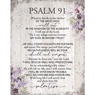 Psalm 91 Canvas Painting Wall Decor Inspiring Quote Classy Vertical Frame Wall Hanging Decoration