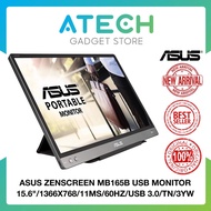 ASUS ZENSCREEN MB165B Portable USB Monitor 15.6"/1366X768/11MS/60HZ/HDCP/USB 3.0/TN/3YW/Ready Stock