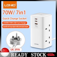 🇸🇬 [In Stock]NEW 7-in-1 Power Extension Multi Plug Tower Extension Socket  Fast Charger Power Socket