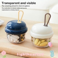 LIGHTHEARTED Portable Pill Box, Four-compartment Transparent Pill Storage Box,  Mini Moisture-proof 