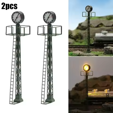 2pcs Model Railway Lamp Lattice Mast Light N Scale LED Street Light Train Layout Toys Garden Decor F