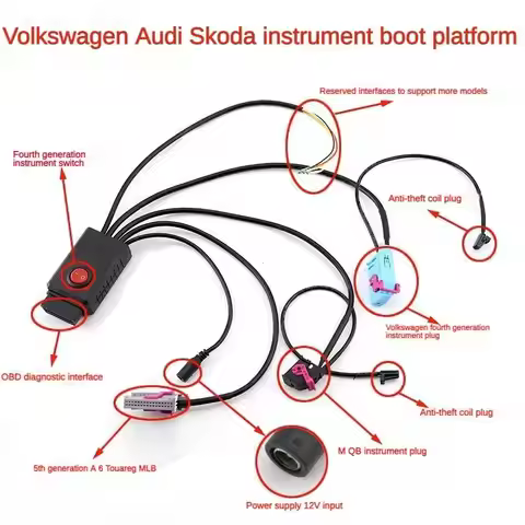 MQB Cluster 12V Power Test Cable 4th ID48 Key Program Cables 5th Cluster MQB NEC35XX Cables MQB48 In