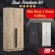 Best 2 Door Wardrobe 2 Drawer / Almari Baju / Almari Pakaian Ready Stock + Fast Shipment almari mura