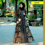 Gamis Batik Syari Sogan Kombinasi Trendy Modern