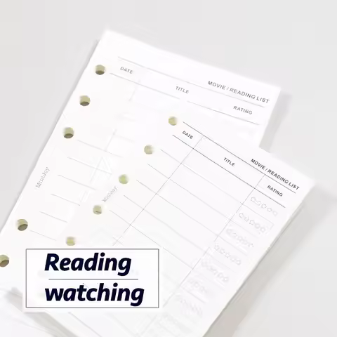 Fromthenon Minimalist Hand Book Loose Leaf Paper A6A7 Reading Watching List Inner Page Replacement C