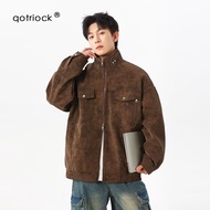 Hanlu แจ็กเก็ตซิปอัพแฟชั่นลำลองมีคอตั้งและกระเป๋าสำหรับทุกฤดูกาล