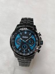 【幸福媽咪】網路購物、門市服務 BIBA 碧寶錶 三眼計時碼錶 男錶/黑藍44mm 型號:B76BS016D