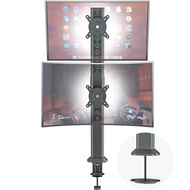 Hemudu Dual Monitor Articulating Desk Mount Arm Stand - Vertical Stack Screen Supports Two 13 to 34 