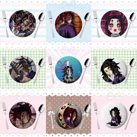 Cool K-Kokushibo Enamel Pins Handmade Round Brooch L Killer Yagami Light Cosplay Badge Backpacks Jew
