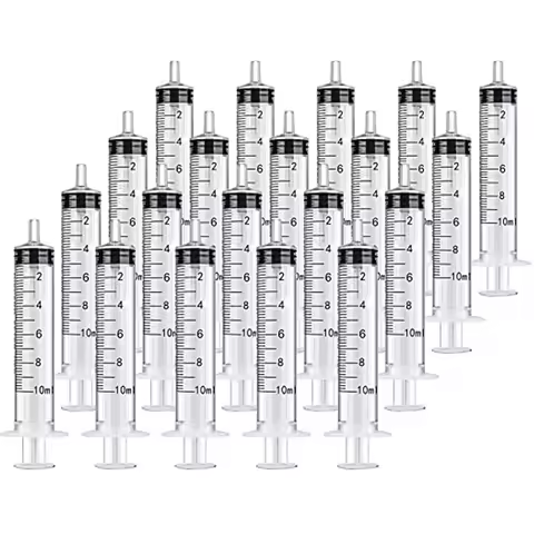 10ml 10cc Plastic Syringe Without Needle Steriled Individually Packed for Lab Use,Measuring Liquid,F