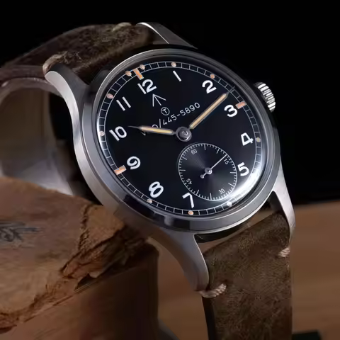 Hruodland F032 Men Aviator Watch 36MM Pilot Quartz VD78 Movement 5M Waterproof BGW9 C3 Dual Luminous