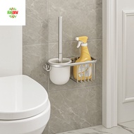 RADIV Toilet Brush Holder, Nail Free Installation Hygienic No Dead Angle Toilet Brush, Space Saving 