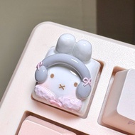 Miffy Bunny Headphones Y2K Handmade Artisan Keycap by eunnychan