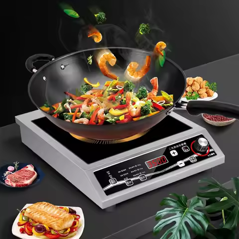 3500W high-power single-head induction cooker button control maximum load-bearing 50KG black crystal
