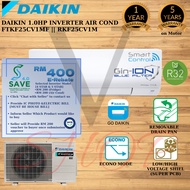 DAIKIN 1.0 HP R32 STANDARD INVERTER AIR COND WITH SMART CONTROL FTKF25CV1MF // RKF25CV1M || FTKF25BV