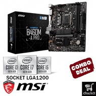 MSI B460M-A PRO INTEL B460 LGA1200 MOTHERBOARD + INTEL 10TH GEN CPU COMBO PROMO