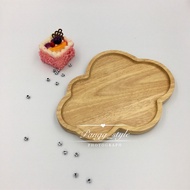 Wooden Plate Rubber Wood Tray Cloud Shape 8x10 Inches