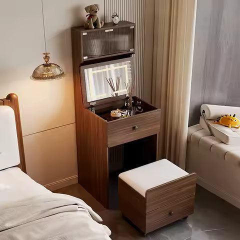 Tall Dresser Bedroom Small Bedside Storage Cabinet Integrated Modern Makeup Table Narrow Nightstands