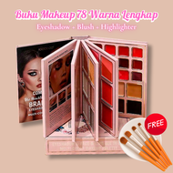 Buku Makeup IGOODCO 78 Warna Lengkap | Eyeshadow Palette + Blush + Highlighter | Palet Make Up Multi