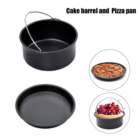 6/7/8 Inch Non-Stick Cake Pan Oven Air Fryer Safe Bakeware with Handles Multi-Use for Pizza Cakes De