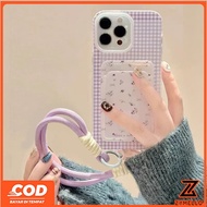 Suitable for OPPO A5i A6Pro A5X A5 5G A5i A60 PRO A3 A3X A5 PRO A3 PRO Fresh plaid purple floral car