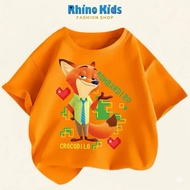 AZ104 - RHINO KIDS T-shirt for girls and boys with HOT TREND zootopia print, thick, cool cotton