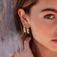 APM Monaco Roman Style New Style Original Simple Bluestone Padlock Circle Earrings for Girlfriend Ea