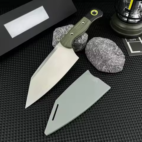 High Quality 4010BK-01 Camping Fixed Blade Knife with Sheath D2 Blade EDC Outdoor Knife Sharp Huntin