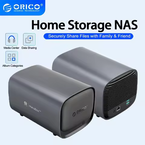 ORICO 2 Bay NAS Server 3.5" HDD M.2 NVMe SSD Network Nas Server Storage Support Raid Remote Access S