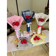 Bouquet Of 3 Roses Dried Flowers