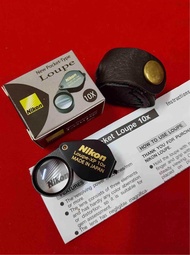 กล้องส่องพระ Nikon 10x New Pocket-Type Loupe สีดำ มาพร้อมกับซองหนังอย่างดี