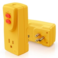 GFCI Adapter 15 Amp 3 Prongs Grounded, 5 Years Warranty, GFCI Plug Portable Plug-in Ground Fault Cir