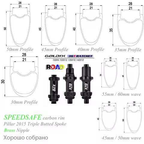 700c 30mm 35mm 40mm 45mm 50mm clincher tubeless asphalt road disc straight pull carbon wheels CL 28m